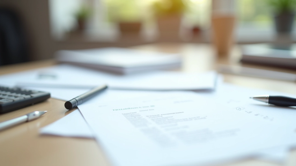 Checkliste und Antragsformulare auf Schreibtisch, Stift und Lupe zur Überprüfung