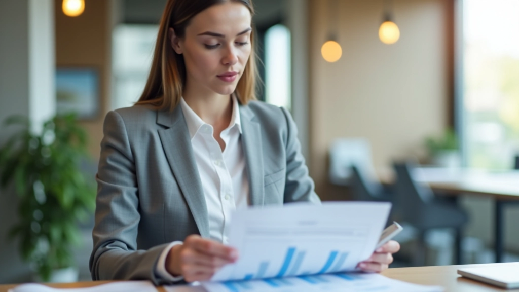 Person bei der Analyse von Finanzunterlagen mit Grafiken und Diagrammen zur Budgetplanung